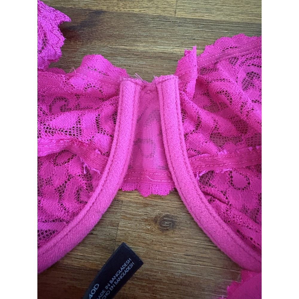 Smart & Sexy Women's Signature Lace Unlined Underwire‎ Bra 40D Hot Pink - Picture 14 of 16